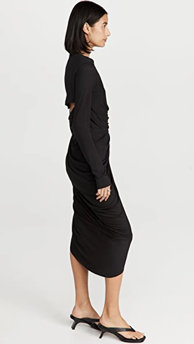 Shop Helmut Lang Scala Long Sleeve Dress