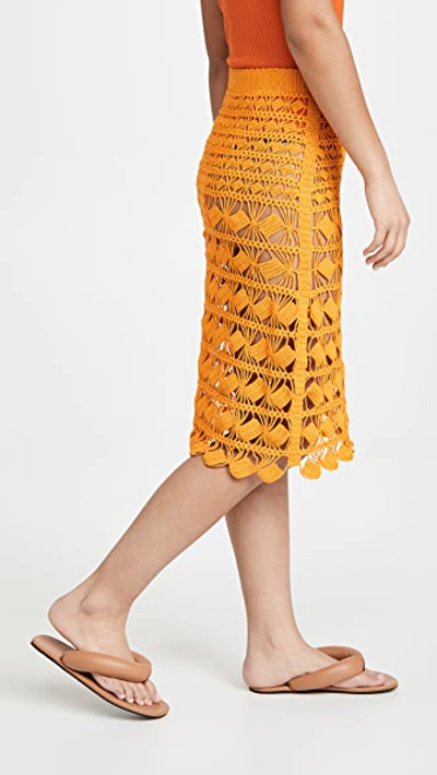 Shop Acne Studios Crochet Skirt In Orange