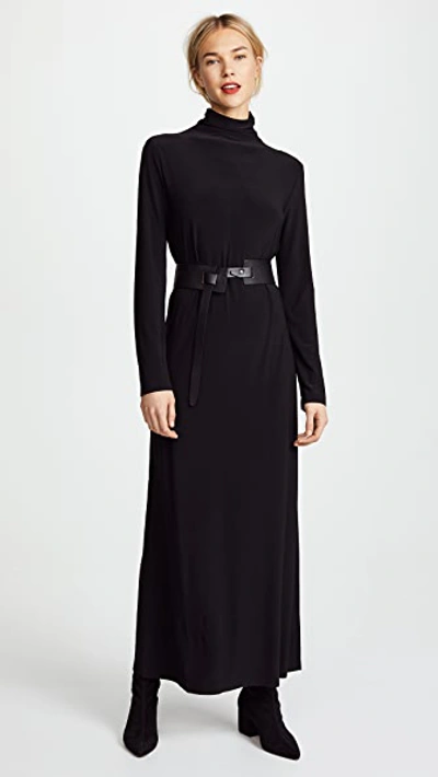 Shop Norma Kamali Turtleneck Gown Black