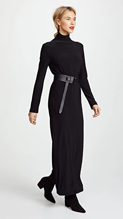 Shop Norma Kamali Turtleneck Gown Black