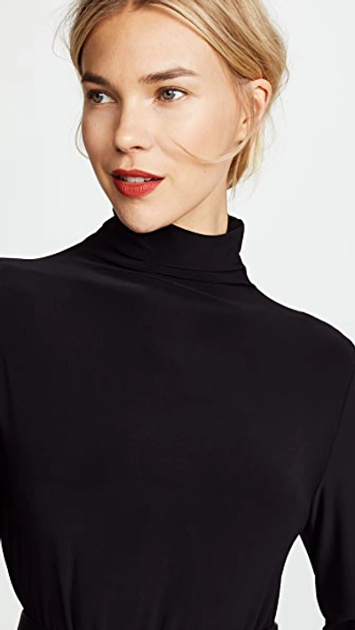 Shop Norma Kamali Turtleneck Gown Black