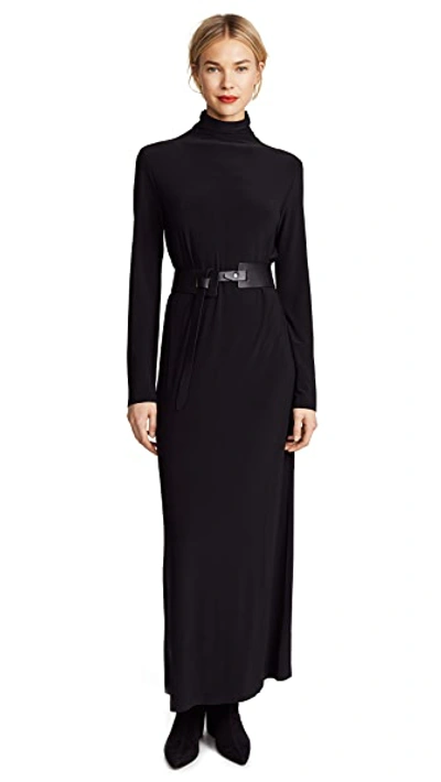 Shop Norma Kamali Turtleneck Gown Black