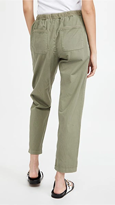 Shop Velvet Misty Twill Trousers In Sage