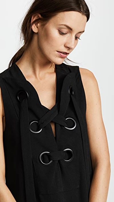 English Factory Lace Up Front Dress In Black
