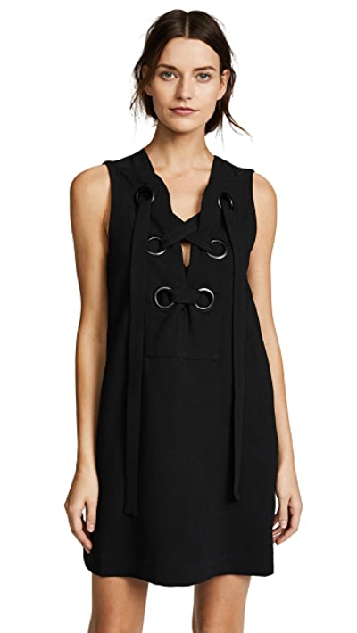 English Factory Lace Up Front Dress In Black