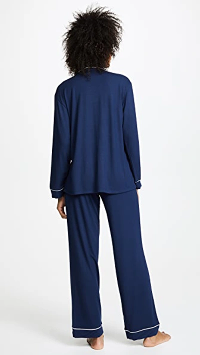 Eberjey Gisele Stretch-modal Jersey Pajama Set In Navy/ivory