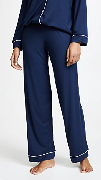 Eberjey Gisele Stretch-modal Jersey Pajama Set In Navy/ivory