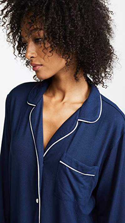 Eberjey Gisele Stretch-modal Jersey Pajama Set In Navy/ivory