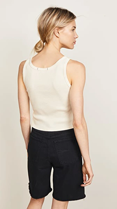 Shop Amo Crop Rib Tank Vintage White