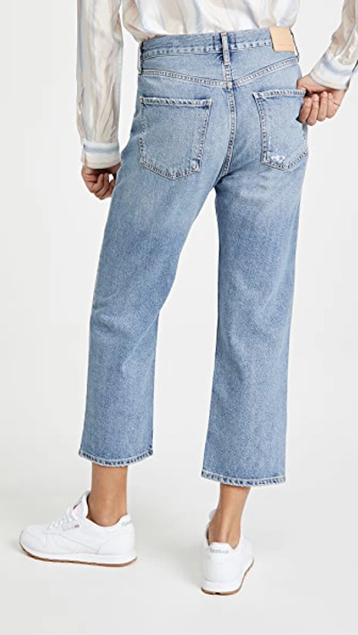 Shop Citizens Of Humanity Emery Crop Relaxed Straight Jeans In Old Blue
