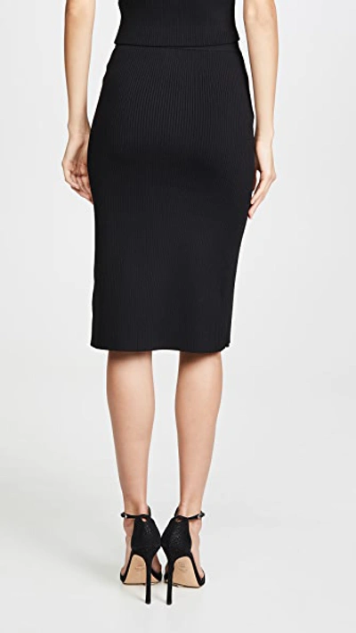 Shop Jonathan Simkhai Deep Rib Wrap Skirt In Black