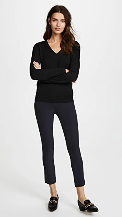 Shop Veronica Beard Zip Back Scuba Pants Navy