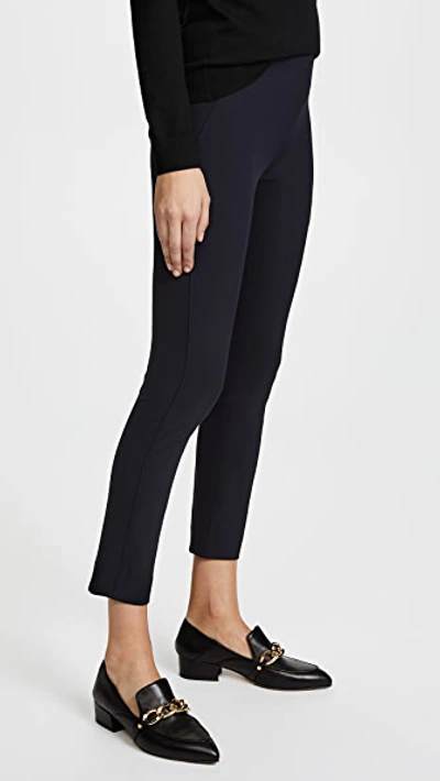 Shop Veronica Beard Zip Back Scuba Pants Navy