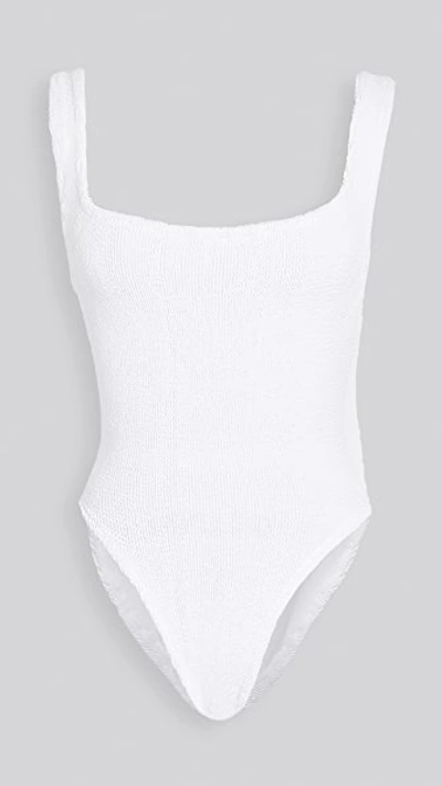 Shop Hunza G Square Neck One Piece White