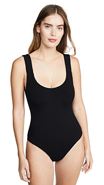 Shop Hunza G Square Neck One Piece Black