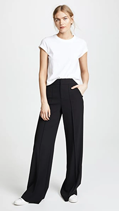 Alice And Olivia Athena Flared Wide Leg Trousers In Black