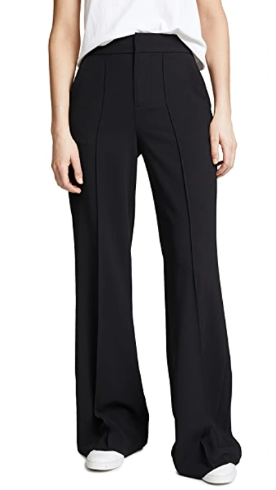 Alice And Olivia Athena Flared Wide Leg Trousers In Black