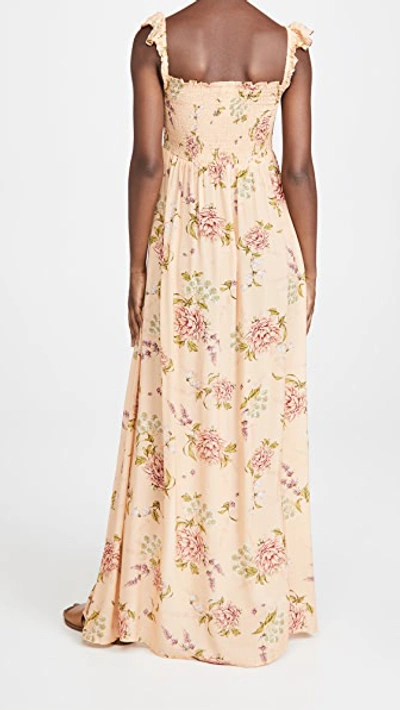 Shop Agua Bendita Leandra Blomma Maxi Dress In Peach