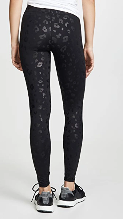 Shop Terez Black Cheetah Foil Leggings In Black Foil Cheetah