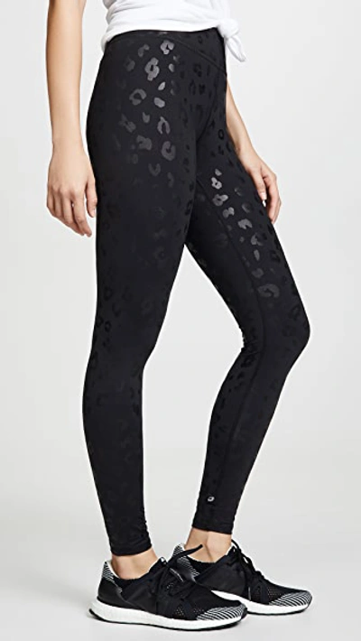 Shop Terez Black Cheetah Foil Leggings In Black Foil Cheetah