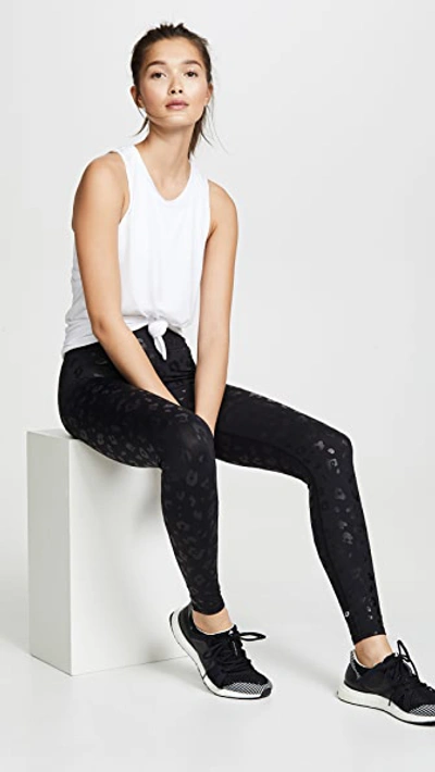 Shop Terez Black Cheetah Foil Leggings In Black Foil Cheetah