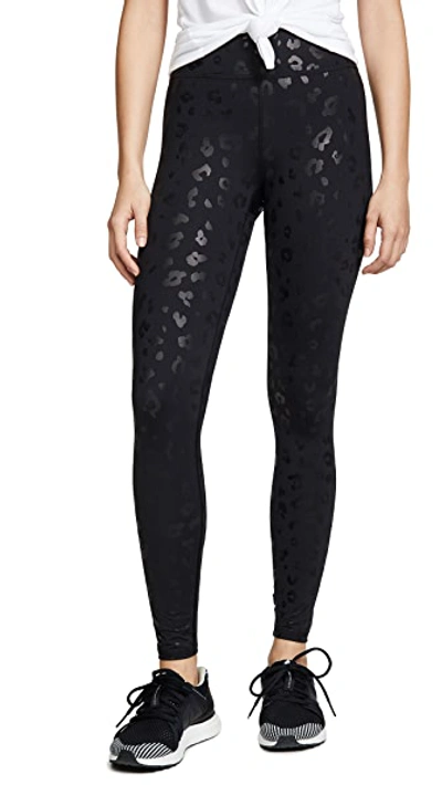 Shop Terez Black Cheetah Foil Leggings In Black Foil Cheetah