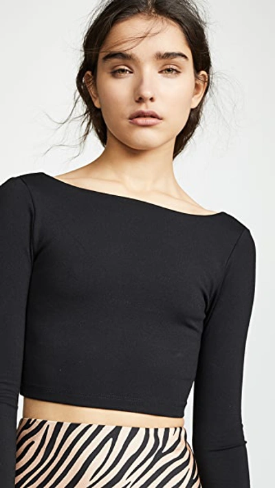 Shop Susana Monaco Scoop Back Crop Top Black