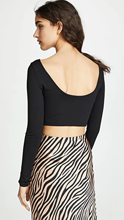 Susana Monaco Scoop Back Crop Top In Black