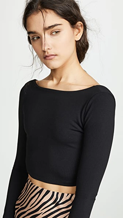 Shop Susana Monaco Scoop Back Crop Top Black