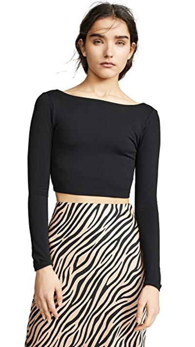 Shop Susana Monaco Scoop Back Crop Top Black