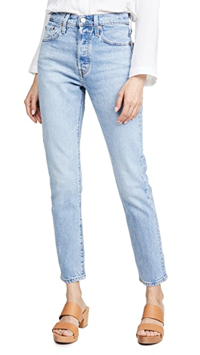 Levi's 501 High-rise Skinny Jeans In Tango Light In Ontario Noise | ModeSens