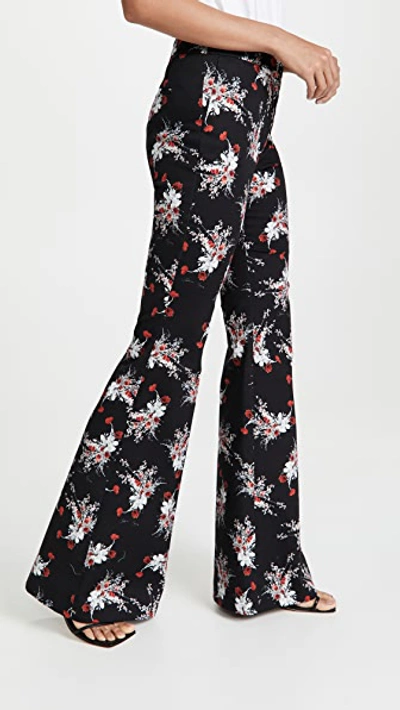 Shop Adam Lippes Cropped Flare Pants In Printed Cotton Twill