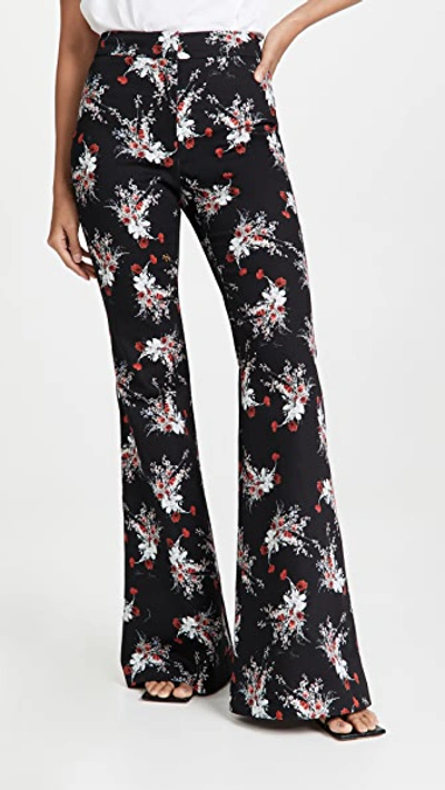 Shop Adam Lippes Cropped Flare Pants In Printed Cotton Twill