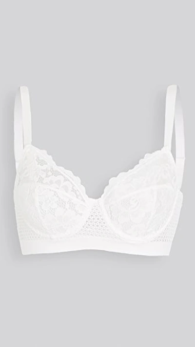 Petunia Stretch-mesh And Corded Lace Underwired Bra In White