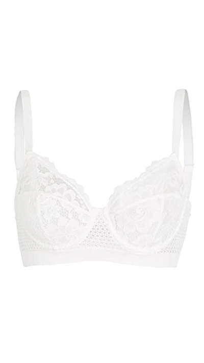 ELSE Petunia Stretch-mesh And Corded Lace Underwired Bra - White