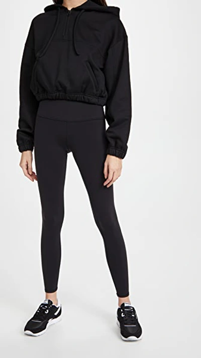 Shop Alo Yoga Stadium Half Zip Hoodie In Black