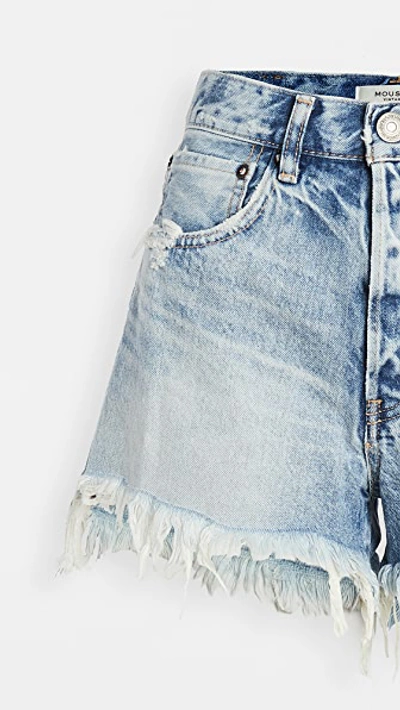 Shop Moussy Vintage Mv Tribbey Shorts In Light Blue