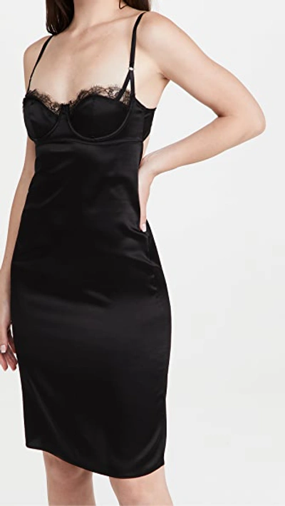 Shop Kiki De Montparnasse Lace Inset Fitted Dress In Black
