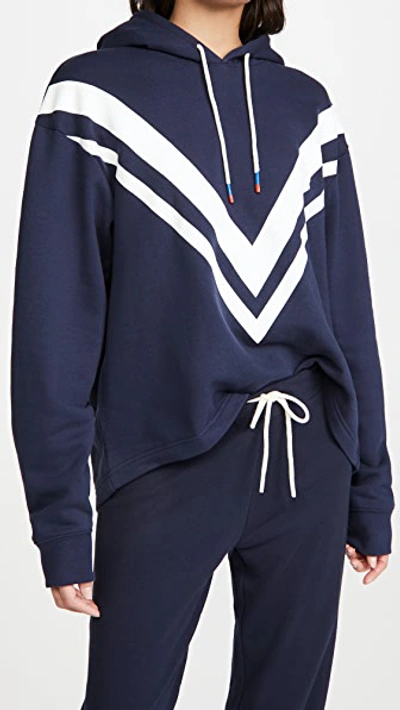 Shop Tory Sport French Terry Chevron Hoodie Tory Navy/snow White