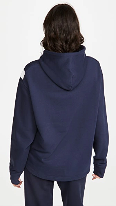 Tory Sport Tory Burch French Terry Chevron Hoodie In Blue | ModeSens