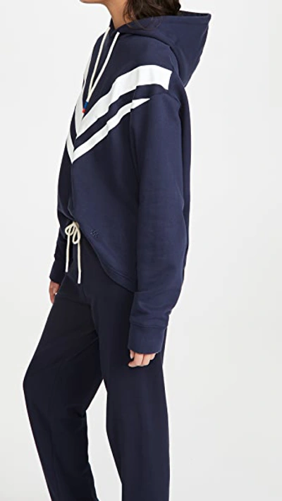 Shop Tory Sport French Terry Chevron Hoodie Tory Navy/snow White