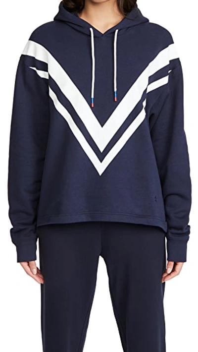 Shop Tory Sport French Terry Chevron Hoodie Tory Navy/snow White