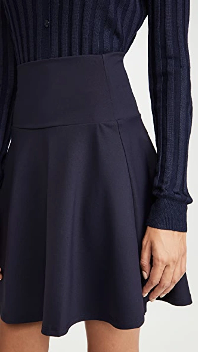 Susana Monaco High Waisted Flare Skirt In Midnight