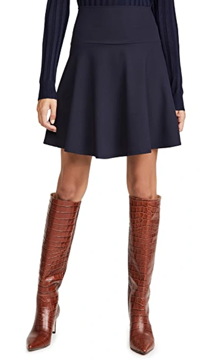 Susana Monaco High Waisted Flare Skirt In Midnight