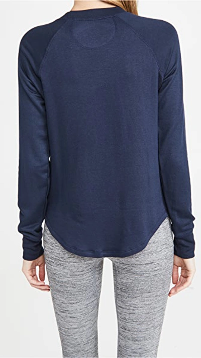 Splits59 Warm Up Curved Hem Sweatshirt In Indigo