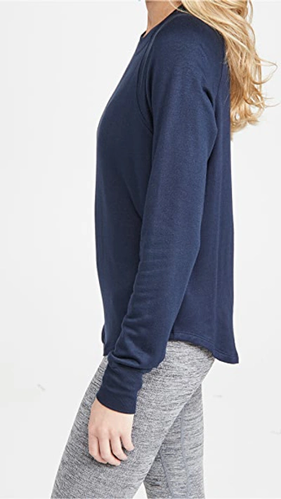 Splits59 Warm Up Curved Hem Sweatshirt In Indigo