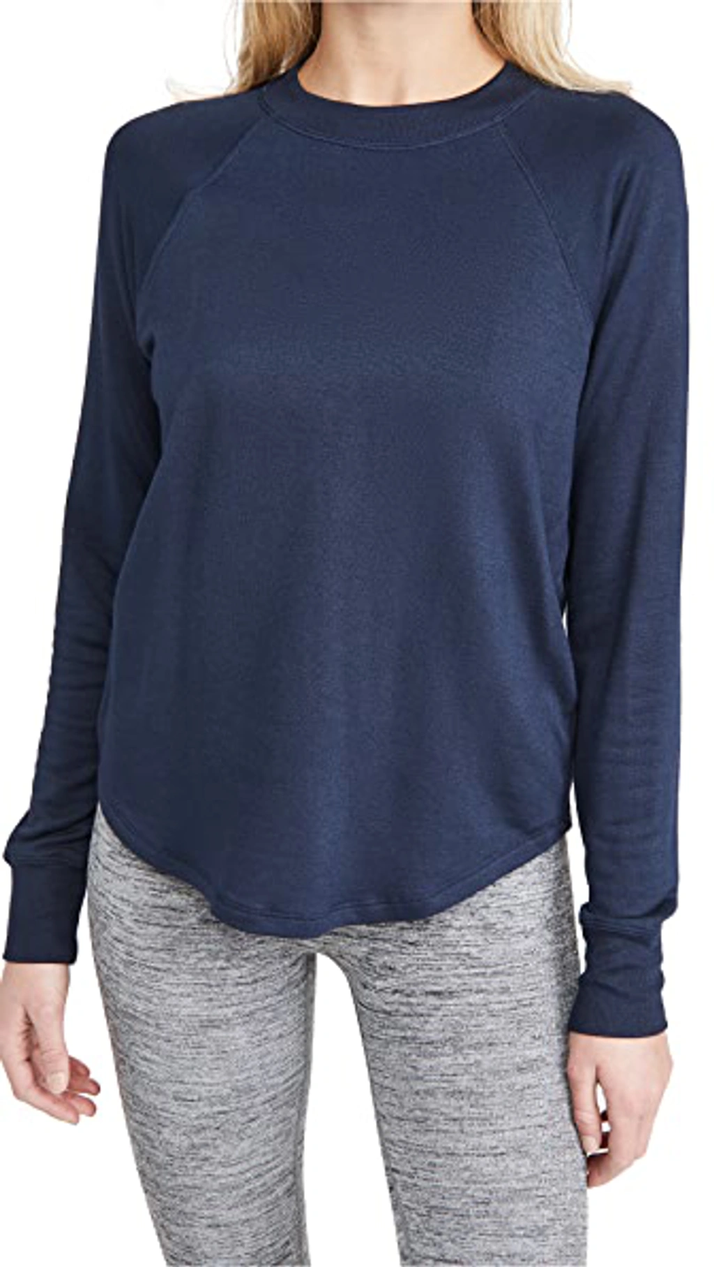 Splits59 Warm Up Curved Hem Sweatshirt In Navy ModeSens