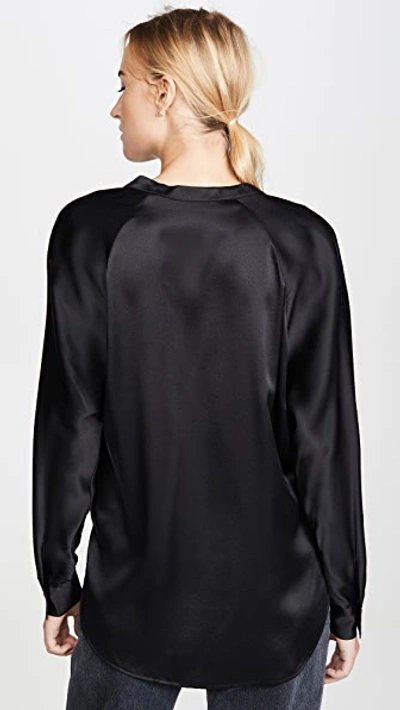 Shop Vince Band Collar Blouse Black