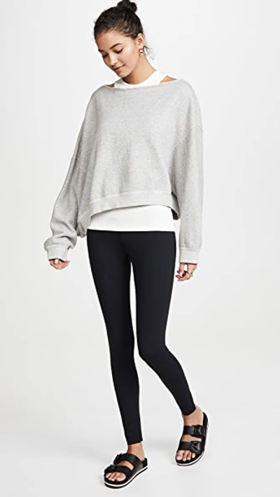 Commando Black Velvet Leggings In Black