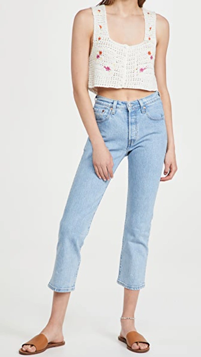 Levi's 501 Crop Jeans In Med Indigo | ModeSens